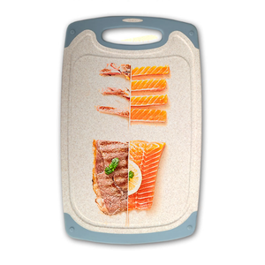 Planche à découper en paille de blé, 3 tailles, avec rainure antidérapante et trou de suspension, pour la viande, les fruits et les légumes, disponible - Product Image 5