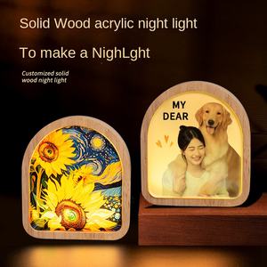 Cadre <span class=keywords><strong>photo</strong></span> en bois massif en acrylique personnalisé CJH, veilleuse, interrupteur à tirette, personnages <span class=keywords><strong>de</strong></span> dessins animés, souvenirs d'animaux <span class=keywords><strong>de</strong></span> compagnie, lampe <span class=keywords><strong>de</strong></span> chevet, lampe <span class=keywords><strong>de</strong></span> bureau - Product Image 4