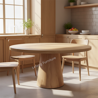 Table à manger extensible en bois au design minimaliste, base conique en MDF, rectangulaire, en bois clair, vente en gros
