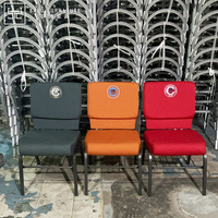 Chaise d'auditorium moderne en métal avec porte-livres, mobilier de théâtre empilable pour hôtel, église, cinéma, salle à manger, cuisine et chambre à coucher