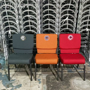 Chaise d'auditorium moderne en métal avec porte-livres, mobilier de théâtre empilable pour hôtel, église, cinéma, salle à manger, cuisine et chambre à coucher - Product Image 4