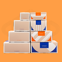 Boîtes en papier kraft imprimées personnalisées en gros, pliables, en carton plat pour pâtisserie, pain, gâteau, pâtisserie rose, collation, beignets pour aliments