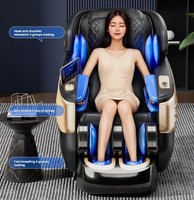 Fauteuil de massage C128 de luxe 4D à gravité zéro avec rail SL, en cuir PU, chauffage électrique intégral, shiatsu 4D automatique, pliable et portable