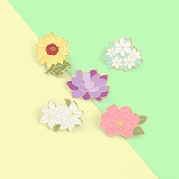Vente chaude nouveau Design belles plantes fleur broche monde émail broches pour amis métal artisanat