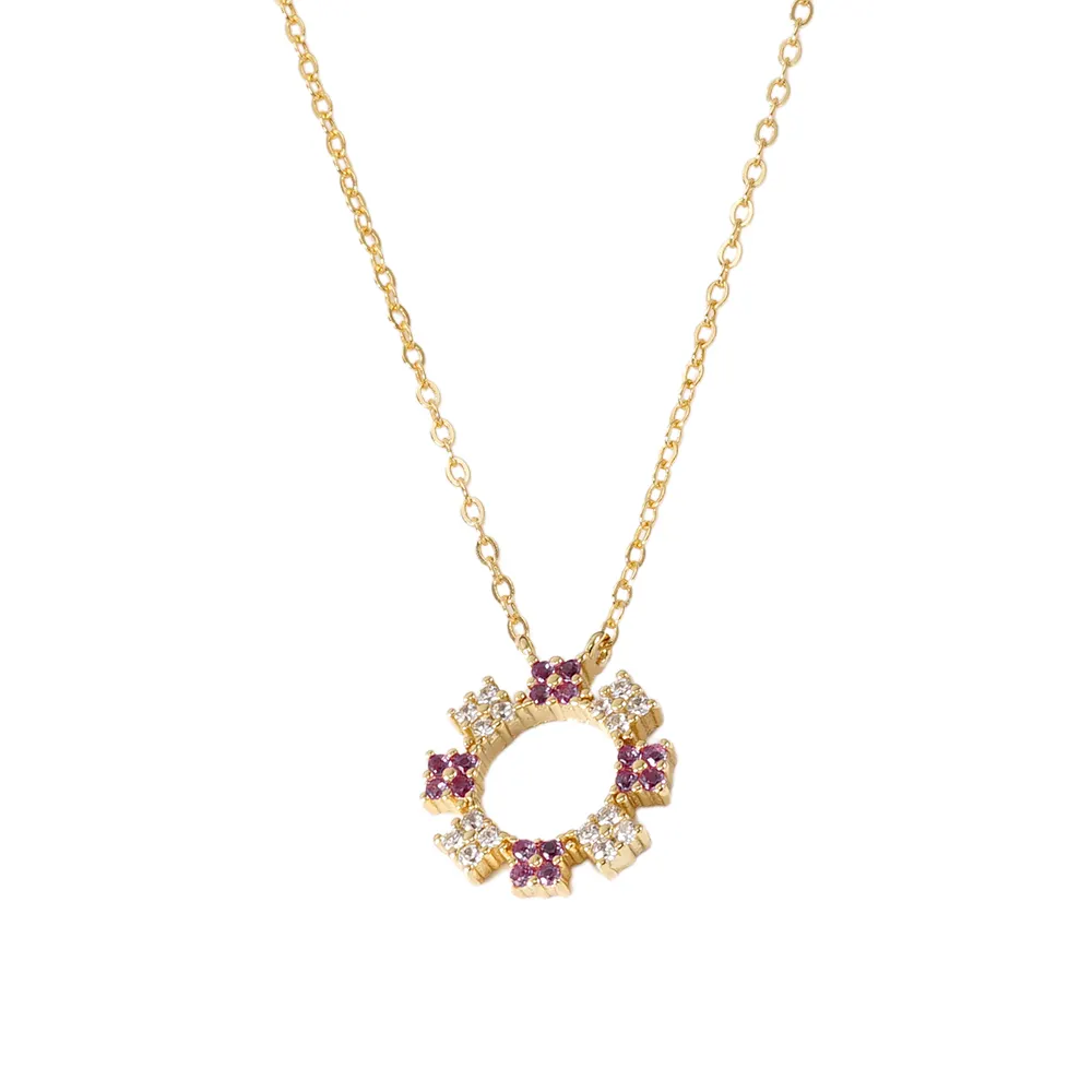 Trade Assurance Manufacturer 925 Sterling Silver 18k Gold Plated Jewelry amethyst necklace rhinestone necklace set For Women