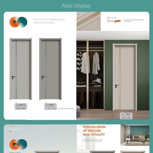 Modern design interior wooden door factory customized waterproof and paint-free wooden toilet door solid wood finished surface - Product Image 6