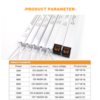 Haute qualité 24W Ultra mince LED pilote 12V 2A 3A 4A 5A alimentation boîte à lumière 60Hz fréquence de sortie 10A courant 24V DC sortie