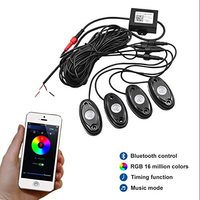 Liwiny voiture accessoires Led Rgb Rock Light 4 Pods contrôle sans fil couleur modifiable Underglow lumière Kits pour véhicule tout-terrain