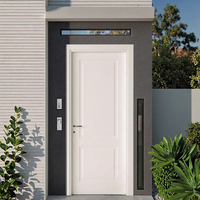 ZS personnalisé complet WPC intérieur moderne blanc bois dernière conception porte d'entrée avant en bois pour extérieur Villa chambres à coucher en bois massif