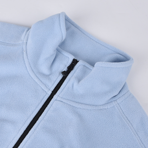 Hombre logotipo bordado personalizado luz azul micro polar de lana chaqueta - Product Image 3