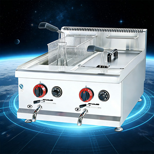 เครื่องทอดแก๊สธรรมชาติสำหรับธุรกิจ ทอดมันฝรั่งทอด <span class=keywords><strong>ไก่</strong></span>ทอด ขนาด 14 ลิตร + 14 ลิตร - Product Image 4