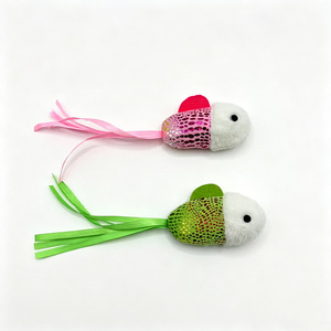 Souris en peluche scintillante laser avec ruban coloré et pompon, jouet interactif pour chaton, divertissement autonome - Product Image 5
