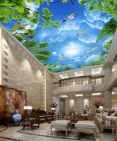 Papier peint panoramique 3d motif ciel, tapisserie décorative sur mesure pour plafond