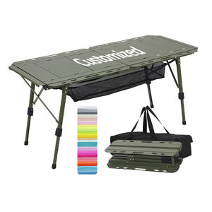 Diseño moderno ajustable en altura aleación de aluminio al aire libre plegable Picnic playa jardín Mesa táctica para Camping y barbacoa - Product Image 1