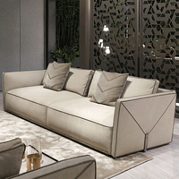 Canapé de luxe sur mesure, canapé en cuir italien haut de gamme, combinaison moderne minimaliste, canapé en cuir de première qualité, peau de vachette