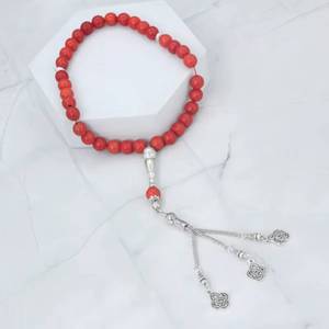 Cuentas de Oración de Turquesa con Textura Natural Agrietada de 10 mm, 33 Piezas, Estilo Étnico Portátil para la Ceremonia Islámica de Zikr YASEEN - Product Image 1