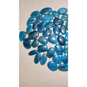 Apatite naturelle de qualité supérieure, cabochon bleu néon, pierre brute en vrac pour la fabrication de bijoux, prix de gros - Product Image 2