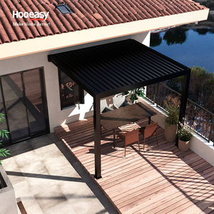 <span class=keywords><strong>Pergola</strong></span> <span class=keywords><strong>bioclimatique</strong></span> Hooeasy pour jardin extérieur, murale, 3m x 3m, 3m x 4m, à toit à lames orientables monocouche - Product Image 6