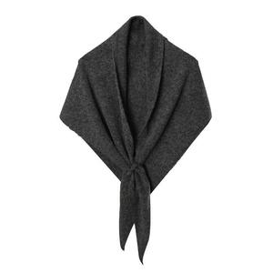 Wholesale Solid Wool Blend Long Length <b>Triangle</b> Shawl Thick Warm Breathable Winter Wrap for Women Hijab Cape - Product Image 5