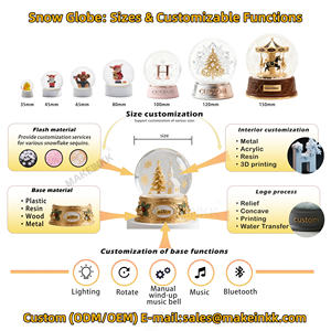 Музыкальный снежный шар «Золотая балерина» — индивидуальная музыкальная шкатулка с ИИ и Bluetooth, светодиодной подсветкой — идеальный подарок на свадьбу и годовщину - Product Image 2