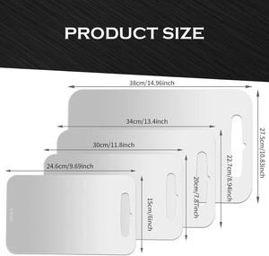Planche à découper rectangulaire en acier inoxydable et titane, double face, antiadhésive, compatible lave-vaisselle, suspendable, écologique, avec logo personnalisé pour - Product Image 2