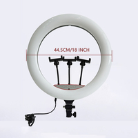 Lampe de remplissage à anneau LED avec écran tactile de 45CM, lumière de 18 pouces pour Selfie, vidéo, maquillage, appareil photo, éclairage de photographie