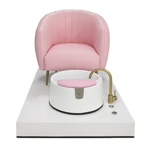 Sillón de Pedicura Acrílico Rosa de Lujo con Lámpara LED de 7 Colores, Diseño Moderno, Spa de Pies con Masaje Relajante, Sistema de Chorro sin Tuberías, Marca QM - Product Image 6