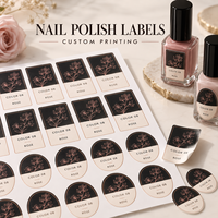 Étiquette autocollante personnalisée pour flacon de vernis à ongles avec motifs et support pelable pour l'image de marque et l'emballage du produit