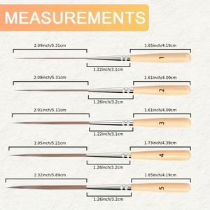 Bview Art – Lot de 5 pinceaux professionnels pour artistes, poils en nylon, manche en bois, grande capacité de peinture, pointe ultra-fine pour la peinture - Product Image 3