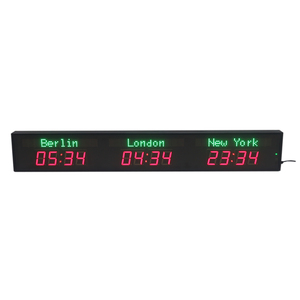 Horloge à fuseaux <span class=keywords><strong>horaires</strong></span> mondiaux, horloge numérique LED à fuseaux <span class=keywords><strong>horaires</strong></span> multiples, W pour hôtels/entreprises/aéroports - Product Image 3