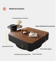 Table basse en bois massif pour salon moderne, durable, luxe léger, mobilier haut de gamme