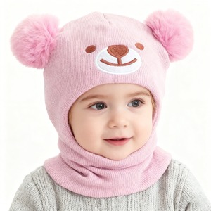 Gorro de punto para bebé, para invierno, con orejeras, diseño de oso, para niños pequeños, niñas y niños, gorro de punto cálido de 0 a 2 años - Product Image 4