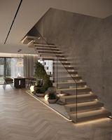 Escalier flottant moderne avec marches en bois de hêtre/chêne, design d'escalier intérieur avec éclairage LED pour maisons