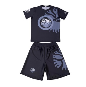 Set Kaos Rajut Pria Desain Terbaru 2026 untuk BJJ & Wrestling + Celana Pendek, Cetak Digital, 2 Pcs, Seragam MMA, Pakaian Bela Diri - Product Image 3