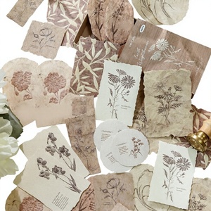 Vintage Floral Decorative Stickers Self Adhesive <b>Paper</b> Bookmarks Handmade Style DIY Holiday Decoration - Product Image 3