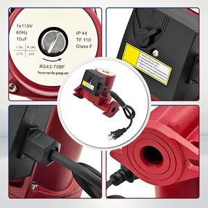 Pompe de circulation Tanqcheny UP43-75BF 115V 1/6HP en fonte pour eau chaude - Product Image 6