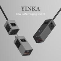 Multiprise USB Type C à charge rapide GaN 65W de haute qualité, norme britannique, multifonctionnelle, avec prise d'extension UK
