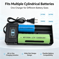 Chargeur de batterie haute capacité 3600 mA intelligent avec écran LCD et éclairage LED, compatible avec les appareils photo, double fente, super rapide, pour la maison, les voyages et l'extérieur