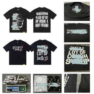 เสื้อยืดแขนสั้นพิมพ์ลายแบรนด์ดีไซเนอร์คุณภาพสูง น้ำหนักมาก ลาย "น้ำเชื่อมแก้ไอเยอะมาก" สำหรับผู้ชาย - Product Image 1