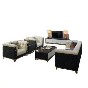 Châu Âu Hoàng Gia Pháp Thiết Kế Sofa Thép Không Gỉ/Sang Trọng Sofa Hoa Khóa Trang Trí Nội Thất Phòng Khách