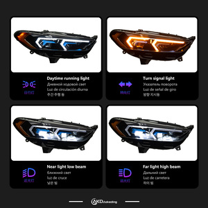 Feux de voiture AKD pour <span class=keywords><strong>Ford</strong></span> Fusion, phares 2017-2020, phares LED Mondeo, signal dynamique, animation DRL, modèles BMW modifiés - Product Image 3