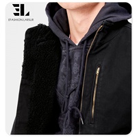 Gilet de travail en toile de canard épaisse personnalisé LARSUR pour hommes, doublé en sherpa, gilet cargo sans manches, veste gilet streetwear, hiver