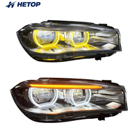 Phares HETOP F15 X5 2014-2018, mise à niveau, double couleur, phare LED de voiture, DRL, style Ikon, lumière laser, accessoires modifiés pour BMW