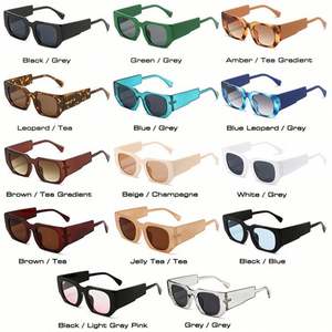 Lunettes de soleil œil de chat léopard bleues à grande monture, personnalisables avec logo, pour hommes et femmes, monture large, style carré, vente en gros - Product Image 5