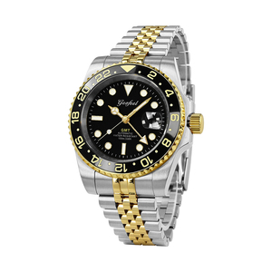 ODM Custom <b>Men</b> GMT Automatic Mechanical <b>Watch</b> Two Tone Steel Band 10ATM <b>Waterproof</b> Sapphire Glass Sports Diver <b>Watch</b> OEM - Product Image 2