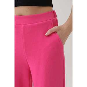 Pantalon de survêtement large pour femme, taille haute, en tricot respirant, couleur beige - Product Image 6