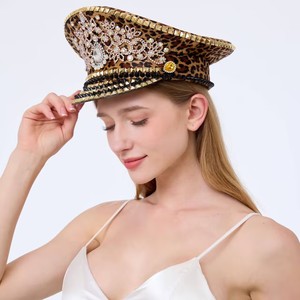 Sombrero de Capitán Steampunk con Pedrería y Logotipo Personalizado, Ideal para el Carnaval de <span class=keywords><strong>Binche</strong></span> y el Desfile de Plumas, MOQ Bajo - Product Image 5