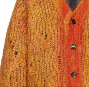 <span class=keywords><strong>Cardigan</strong></span> Unisex YF Personalizzato in Lana Mohair <span class=keywords><strong>Arancione</strong></span>, Scollo a V, Vestibilità Ampia - Product Image 5