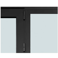 Style français exportation principalement vers les portes en aluminium à rupture thermique de couleur noire américaine porte d'entrée à charnière en verre patio extérieur