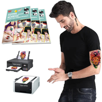 Film Sublimasi A4 DIY, Lembar Stiker Tato Gratis, Kertas Tato Sementara Tahan Air untuk Tubuh dan Wajah, Logo Kustom, Grosir